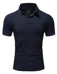 Amaci&Sons Poloshirt MAINE Basic Kurzarm Dunkelblau/Blau