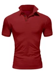 Amaci&Sons Poloshirt MAINE Basic Kurzarm Dunkelrot/Rot/Braun