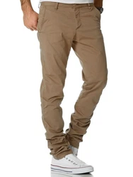 Amaci&Sons Herren Regular Slim Stretch Chino Hose Fit 7009-10 Khaki/Beige/Braun