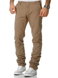 Amaci&Sons Herren Regular Slim Stretch Chino Hose Fit 7009-10 Khaki/Beige/Braun