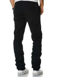 Amaci&Sons Herren Regular Slim Stretch Chino Hose Fit 7009-10 Dunkelblau/Blau