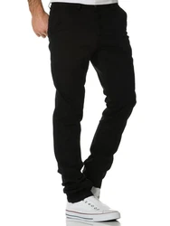Amaci&Sons Herren Regular Slim Stretch Chino Hose Fit 7009-10 Schwarz/Khaki