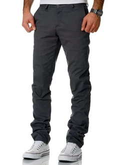 Amaci&Sons Herren Regular Slim Stretch Chino Hose Fit 7009-10 Anthrazit