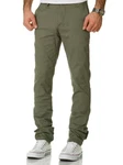 Amaci&Sons Herren Regular Slim Stretch Chino Hose Fit 7009-10 Khaki/Dunkelgrün