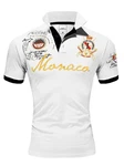 Amaci&Sons Herren Poloshirt Basic Kontrast Monaco Stickerei Polohemd T-Shirt (5108) Rot/Weiß/Gelb/Braun