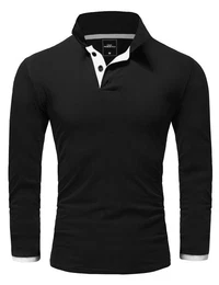 Poloshirt CHARLOTTE Langarm Kontrast Poloshirt