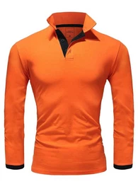 Poloshirt CHARLOTTE Langarm Kontrast Poloshirt