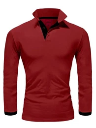 Poloshirt CHARLOTTE Langarm Kontrast Poloshirt