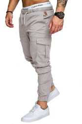 Amaci&Sons Jogger Cargo Herren Chino Jeans Hose 7001 Khaki/Grau