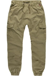 Amaci&Sons Jogger Cargo Herren Chino Jeans Hose 7001 Khaki/Dunkelgrün