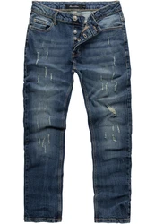 Amaci&Sons Herren Destroyed Slim Fit Denim Jeans Hose 7500 Blau/Dunkelblau