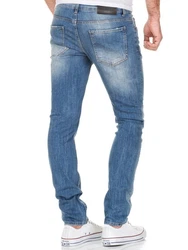 Amaci&Sons Herren Destroyed Slim Fit Denim Jeans Hose 7500 Blau/Hellblau