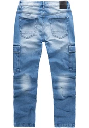 Amaci&Sons Herren Cargo Jeans Regular Slim Destroyed 7985 Blau/Hellblau
