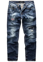 Amaci&Sons Herren Jeans Regular Straight Fit Destroyed 7984 Style KANSAS Hellblau/Blau/Dunkelblau