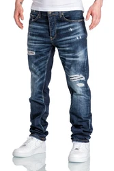 Amaci&Sons Herren Jeans Regular Straight Fit Destroyed 7984 Style KANSAS Hellblau/Blau/Dunkelblau