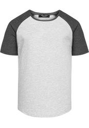 Amaci&Sons Oversize Doppel Farbig Herren Slim-Fit Crew Neck Basic T-Shirt Rundhals (1-0015) Grau/Dunkelgrau/Hellgrau
