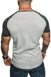 Amaci&Sons Oversize Doppel Farbig Herren Slim-Fit Crew Neck Basic T-Shirt Rundhals (1-0015) Grau/Dunkelgrau/Hellgrau