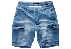 Amaci&Sons Herren Destroyed Jeans Shorts Sommer Bermuda (798) Hellblau