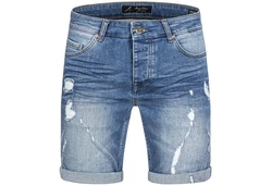 Amaci&Sons Herren Destroyed Jeans Shorts Sommer Bermuda (798) Hellblau