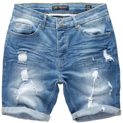 Amaci&Sons Herren Destroyed Jeans Shorts Sommer Bermuda (798) Hellblau