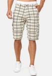 Indicode Herren Monroe Cargo ZA Shorts Khaki/Beige/Dunkelgrün