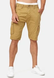 Indicode Herren Monroe Cargo ZA Shorts Khaki/Dunkelgrün/Beige