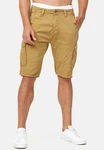 Indicode Herren Monroe Cargo ZA Shorts Khaki/Dunkelgrün/Beige
