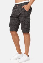 Indicode Herren Monroe Cargo ZA Shorts Dunkelgrau/Schwarz/Grau/Hellgrau