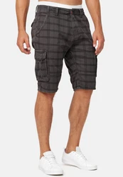 Indicode Herren Monroe Cargo ZA Shorts Dunkelgrau/Schwarz/Grau/Hellgrau