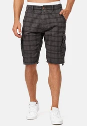 Indicode Herren Monroe Cargo ZA Shorts Dunkelgrau/Schwarz/Grau/Hellgrau