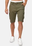 Indicode Herren Monroe Cargo ZA Shorts Dunkelgrün/Khaki/Grün