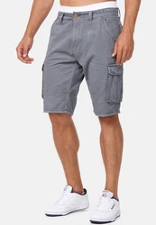 Indicode Herren Monroe Cargo ZA Shorts Grau/Hellgrau/Dunkelgrau