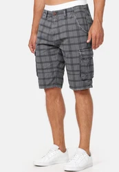 Indicode Herren Monroe Cargo ZA Shorts Dunkelgrau/Grau/Hellgrau