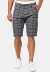 Indicode Herren Monroe Cargo ZA Shorts Dunkelgrau/Grau/Hellgrau