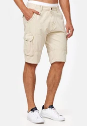 Indicode Herren Monroe Cargo ZA Shorts Khaki/Beige