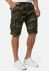 Indicode Herren Monroe Cargo ZA Shorts Dunkelgrün