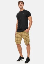 Indicode Herren Monroe Cargo ZA Shorts Gelb/Beige/Khaki/Dunkelgrün/Braun