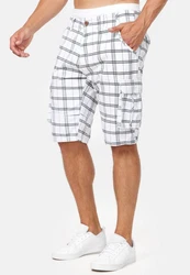 Indicode Herren Monroe Cargo ZA Shorts Weiß/Creme
