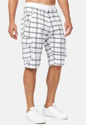 Indicode Herren Monroe Cargo ZA Shorts Weiß/Creme