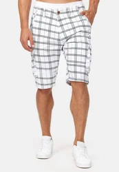 Indicode Herren Monroe Cargo ZA Shorts Weiß/Creme