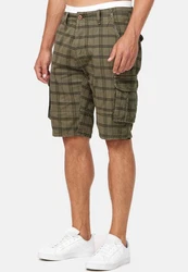 Indicode Herren Monroe Cargo ZA Shorts Dunkelgrün/Khaki