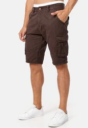 Indicode Herren Monroe Cargo ZA Shorts Khaki/Dunkelbraun/Braun