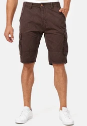 Indicode Herren Monroe Cargo ZA Shorts Khaki/Dunkelbraun/Braun