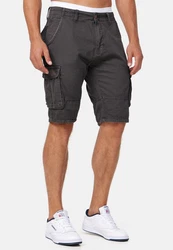 Indicode Herren Monroe Cargo ZA Shorts Khaki/Dunkelgrau/Grau/Dunkelgrün/Dunkelbraun