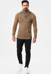 Indicode Pullover Dane Braun/Khaki/Grau/Beige