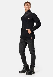 Indicode Pullover Dane Schwarz/Dunkelrot/Hellblau