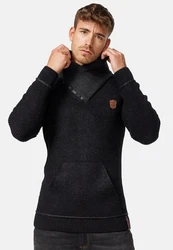 Indicode Pullover Dane Schwarz/Dunkelrot/Hellblau