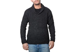 KUNST UND MAGIE Sweatshirt Schalkragen Dunkelgrau/Dunkelblau/Schwarz/Grau
