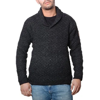KUNST UND MAGIE Sweatshirt Schalkragen Dunkelgrau/Dunkelblau/Schwarz/Grau