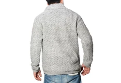 KUNST UND MAGIE Sweatshirt Schalkragen Grau/Hellgrau/Rot